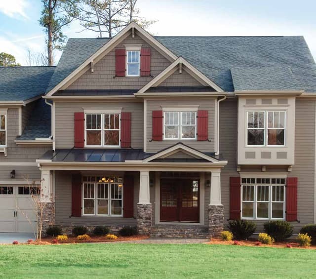 Home with new composite siding installed