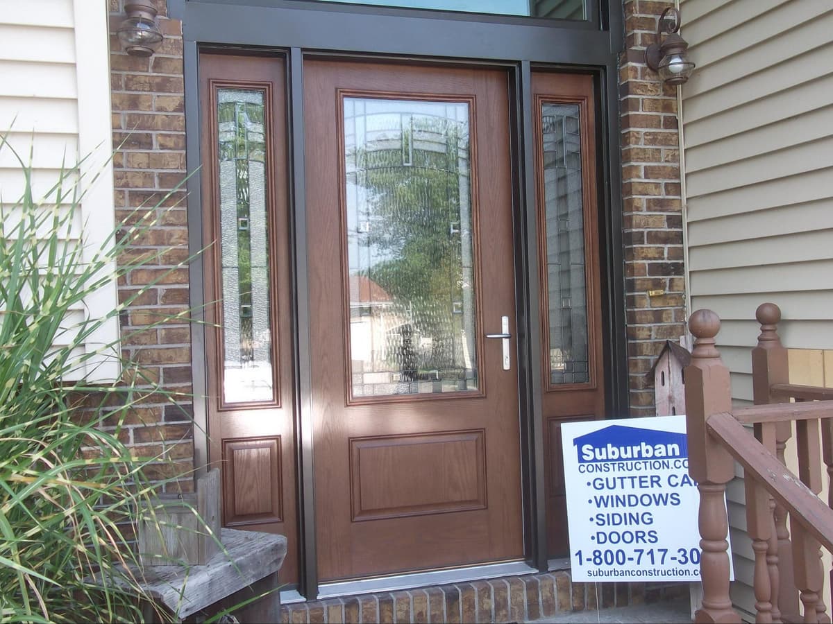 Door styles showroom displaying entry door options and glass insert choices