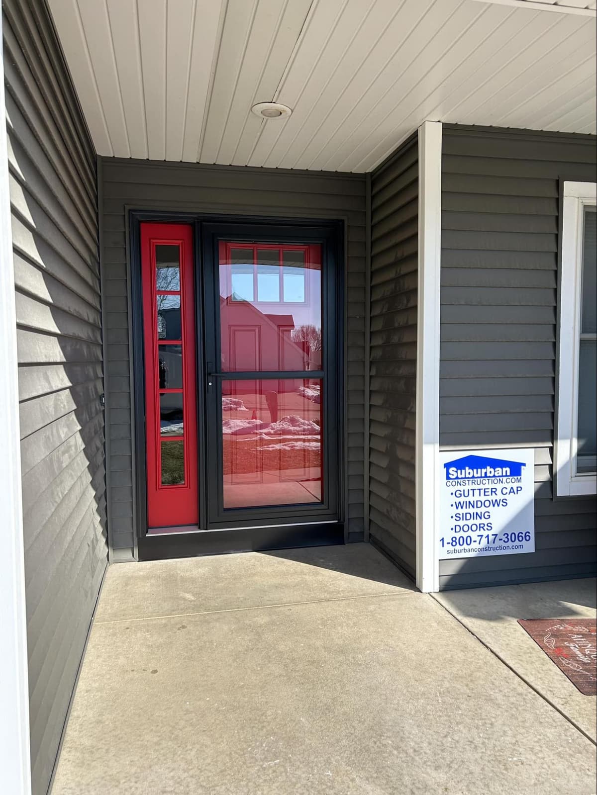 Easy Vent storm door with dual ventilation panels open for fresh air