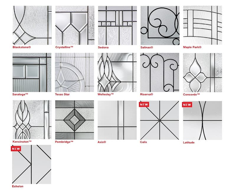 Therma-Tru steel door decorative glass options