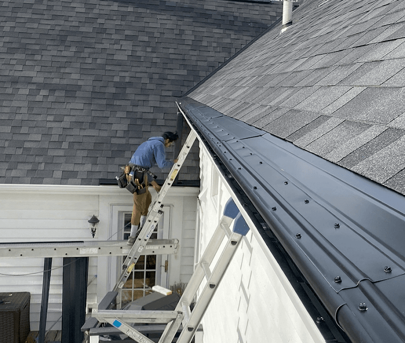 Heater Cap winter protection detail installed along gutter edge